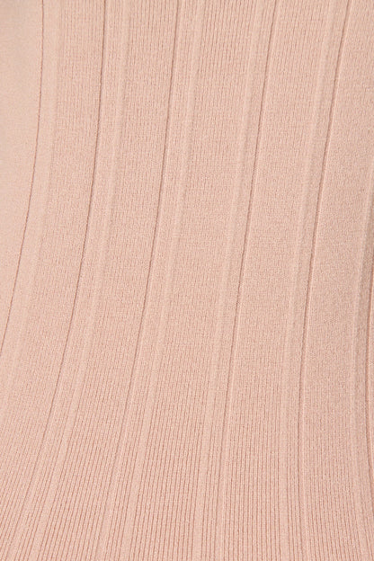 Solar Bardot Knit Top in Toffee Wool Blend