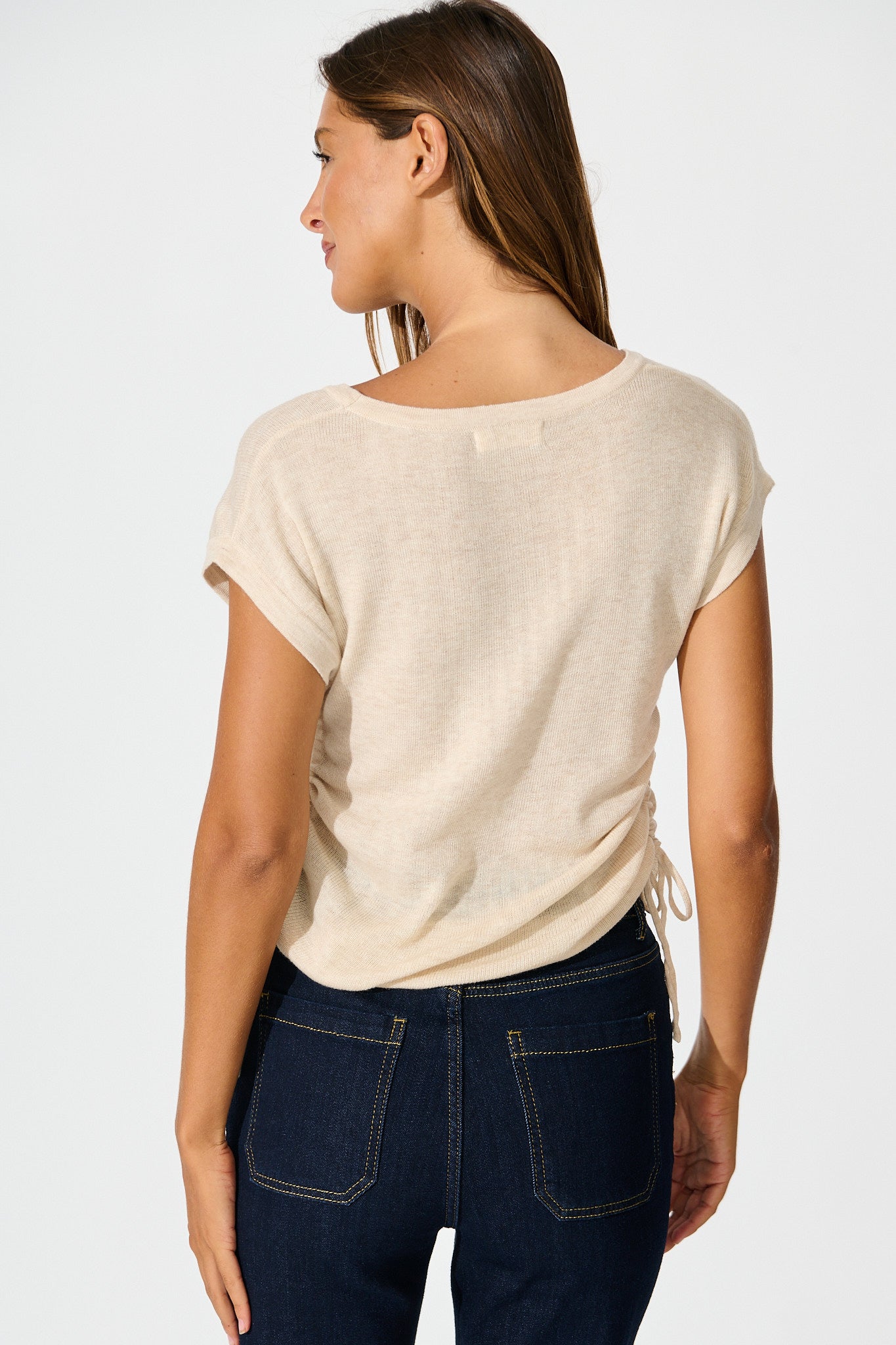 Opal Knit Top in Beige Cotton Blend