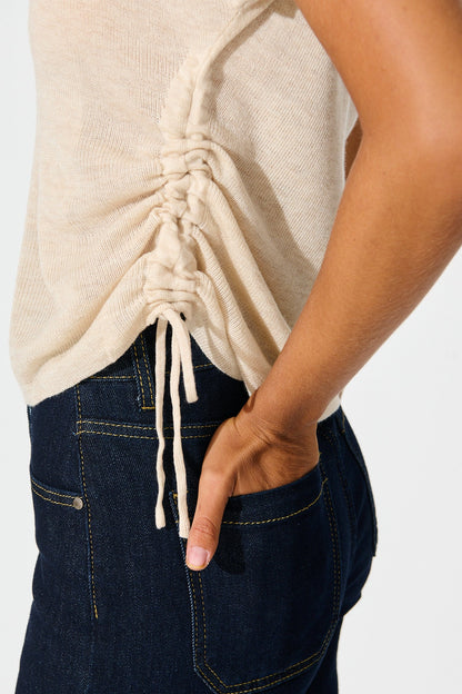 Opal Knit Top in Beige Cotton Blend