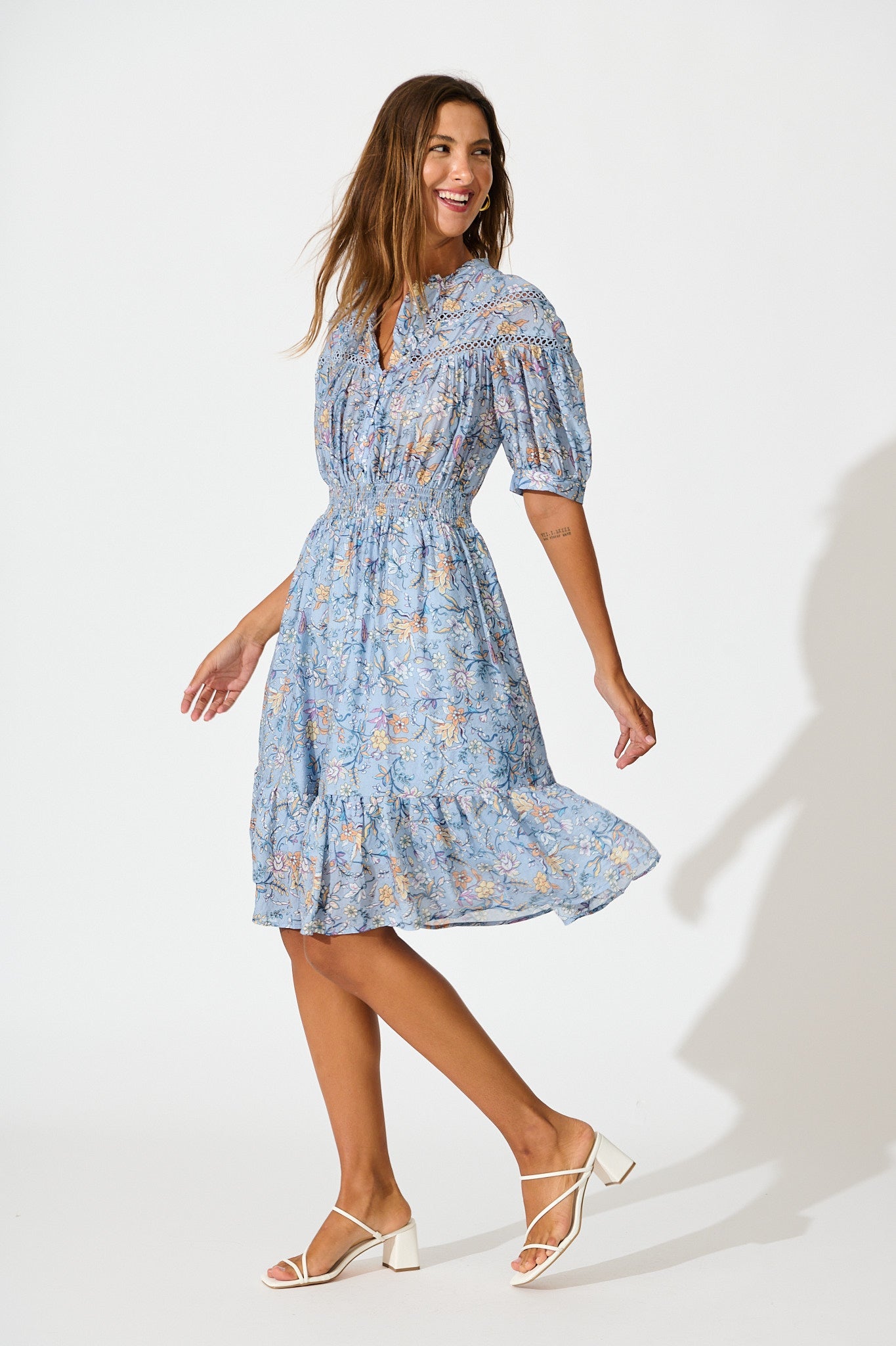 Addison Dress in Blue Multi