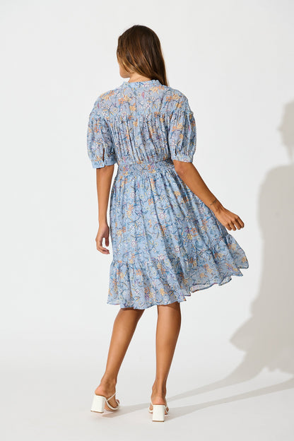 Addison Dress in Blue Multi