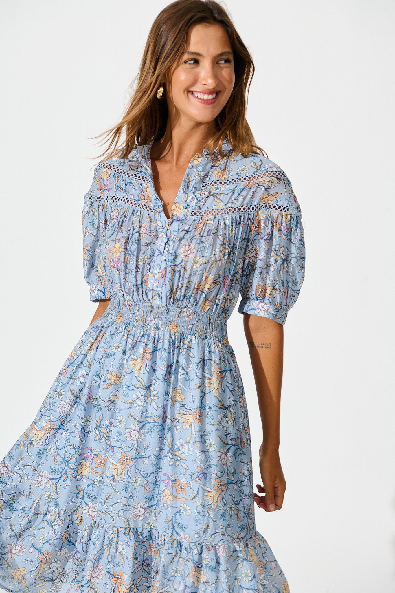 Addison Dress in Blue Multi