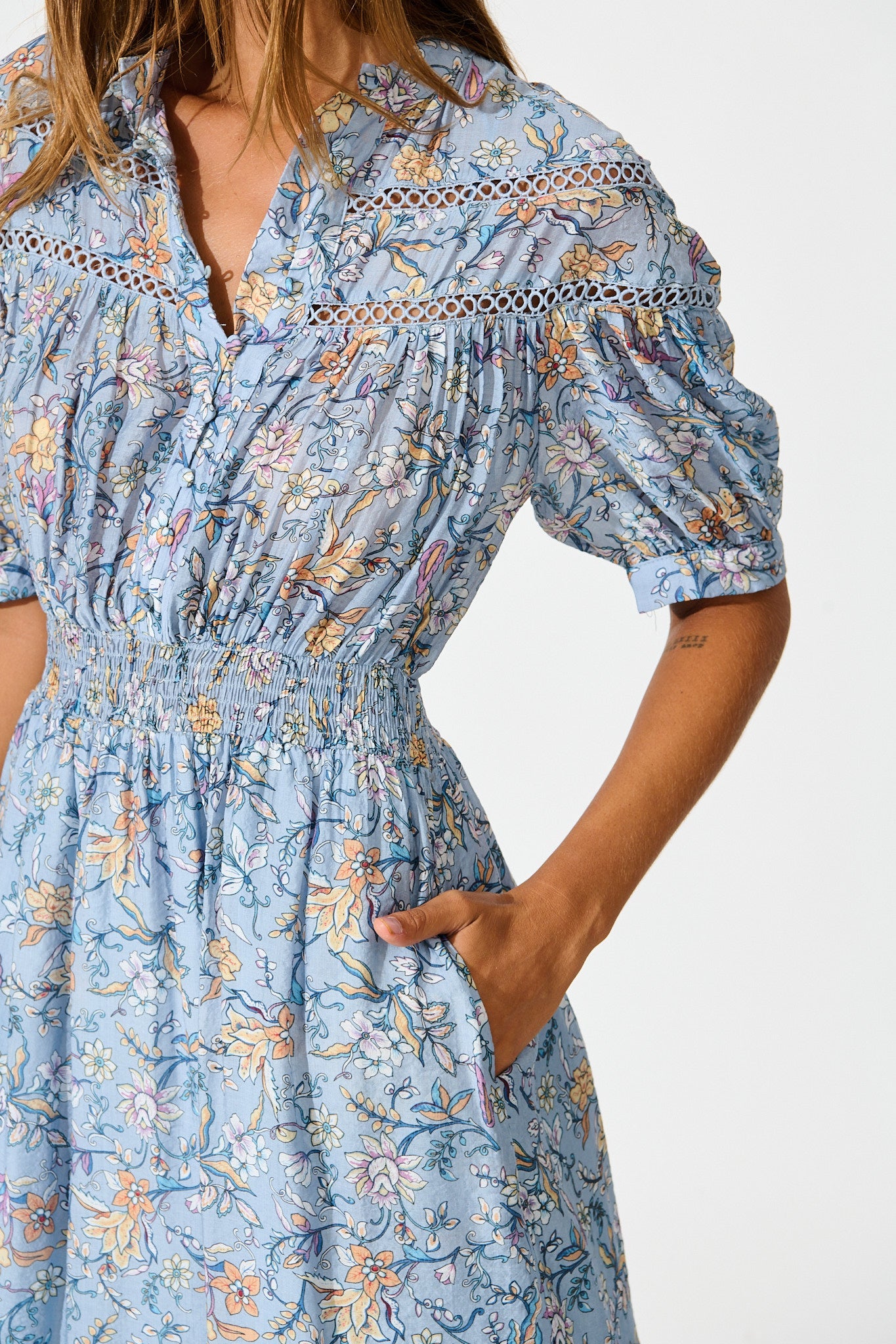 Addison Dress in Blue Multi