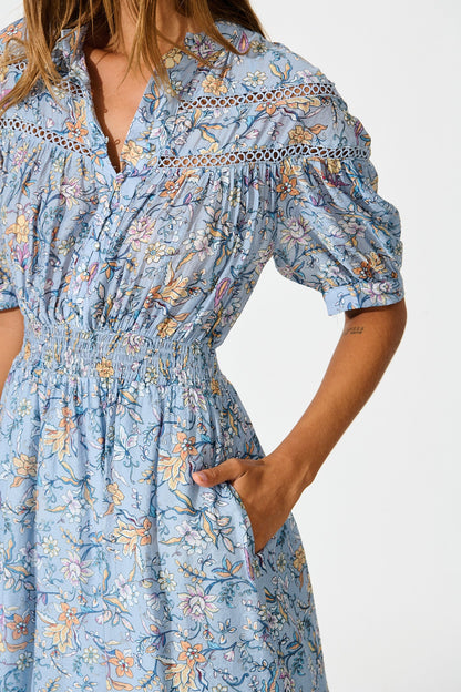 Addison Dress in Blue Multi