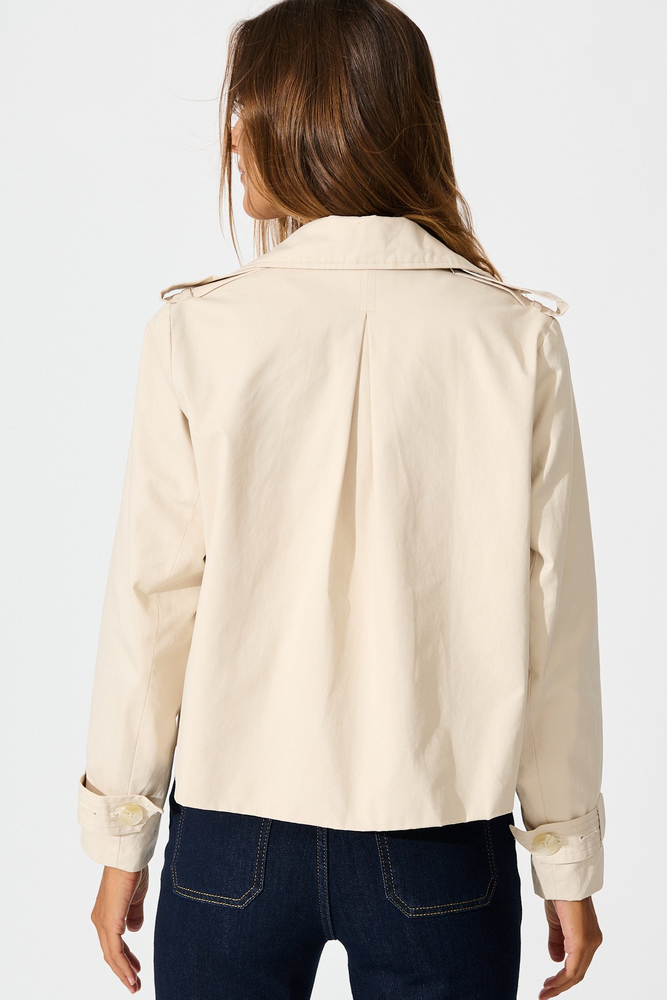 Savannah Trench Jacket in Sand Cotton
