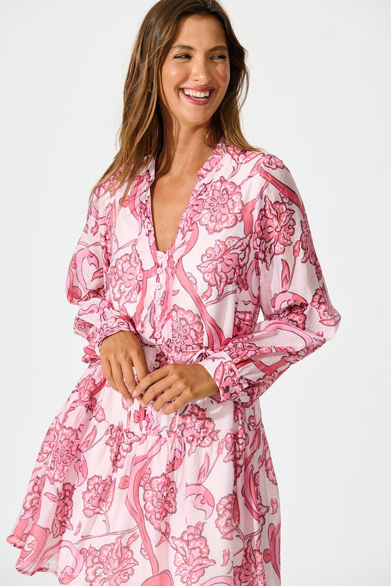 Suri Dress in Pink Floral Print