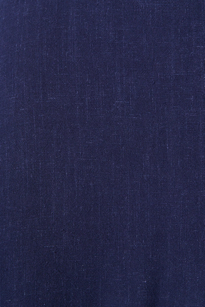 Alyssa Midi Shirt Dress in Navy Linen Blend