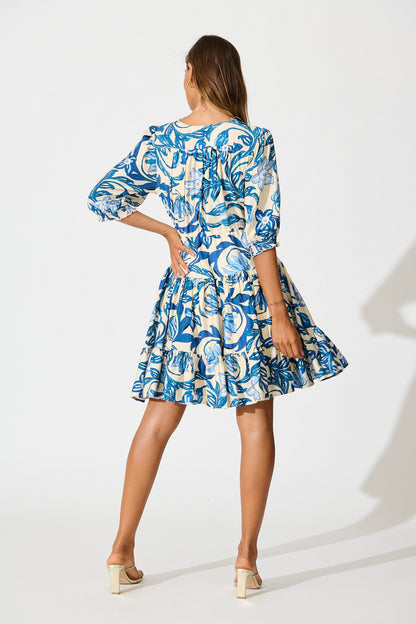 Medley Dress in Blue Floral Print