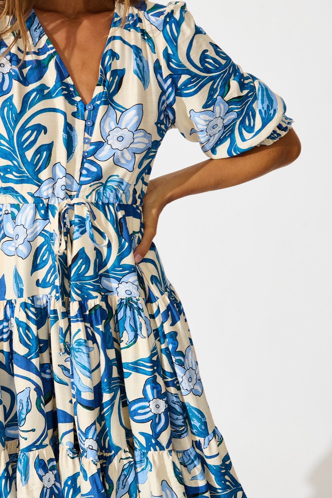 Medley Dress in Blue Floral Print