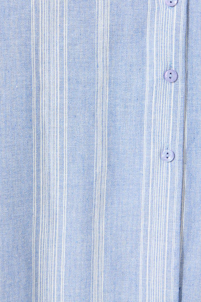 Grace Midi Shirt Dress in Blue and White Stripe