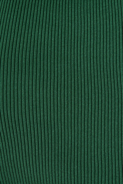 Kassia Off Shoulder Midi Knit Dress in Green