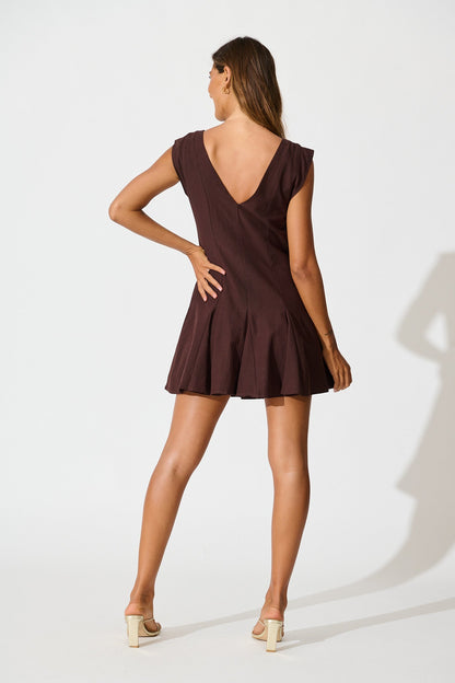 Remy Dress in Chocolate Linen Blend
