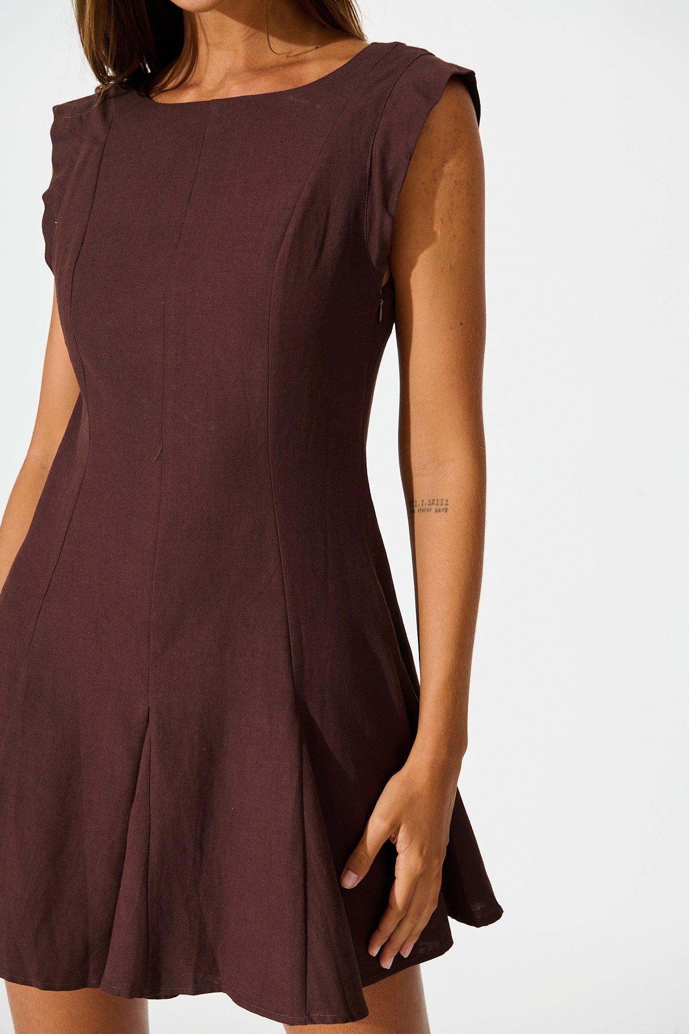 Remy Dress in Chocolate Linen Blend