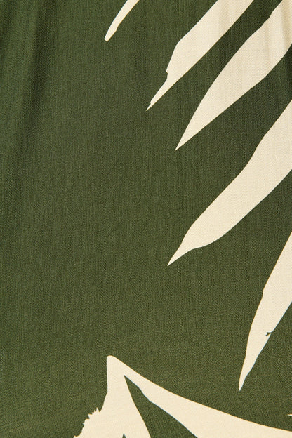 Lost Promises Top in Green Leaf Print