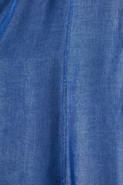 Aria Midi Shirt Dress in Blue Chambray