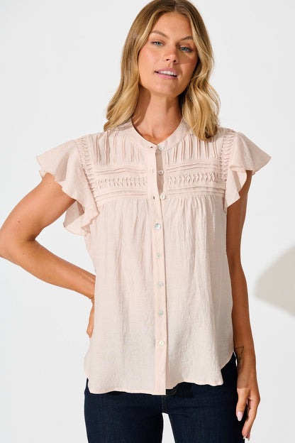 Sweetheart Shirt in Light Pink Cotton Blend