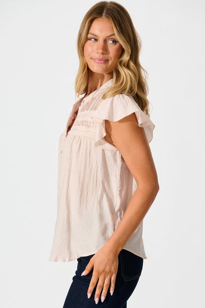 Sweetheart Shirt in Light Pink Cotton Blend