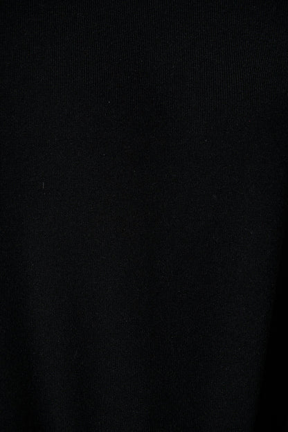 Nyomi Knit in Black with Embroidered Sleeve Wool Blend