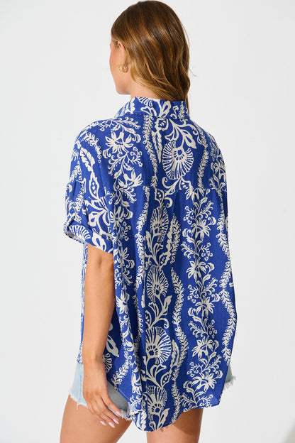 All mine Shirt in Blue with White Print