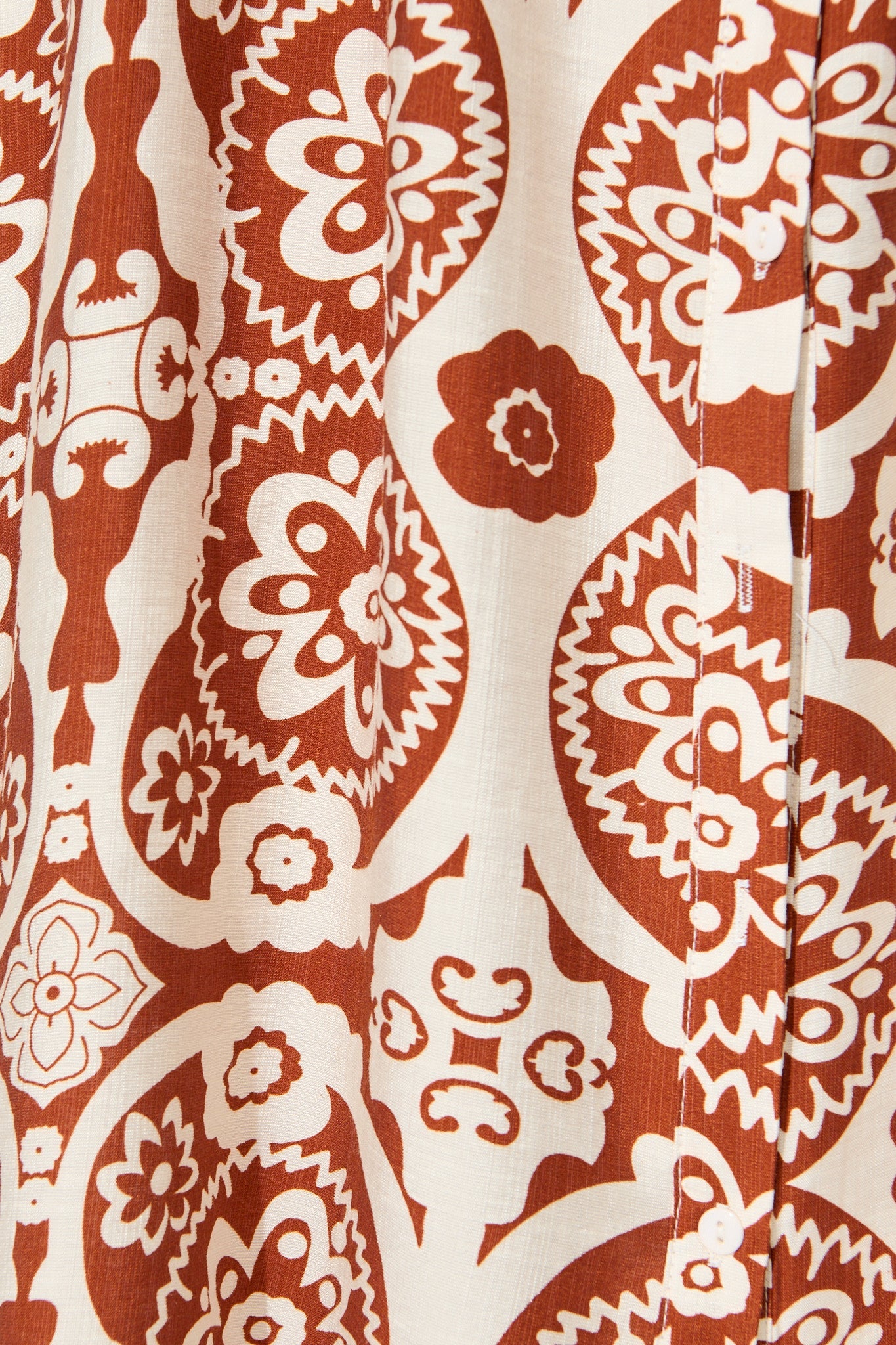 Sweet Talk Midi Shirt Dress in Brown Print