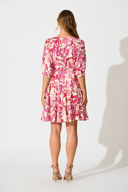 Medley Dress in Pink Floral Print