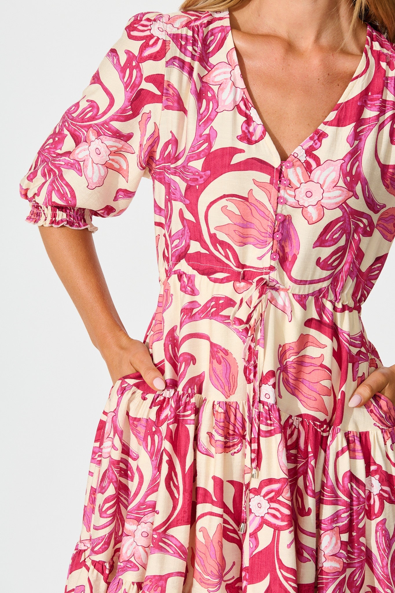 Medley Dress in Pink Floral Print
