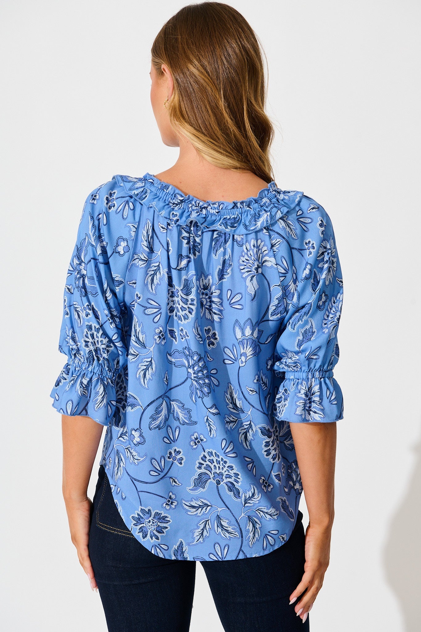 Hidden Treasure Top in Blue Floral