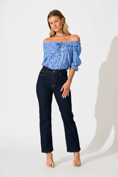 Hidden Treasure Top in Blue Floral