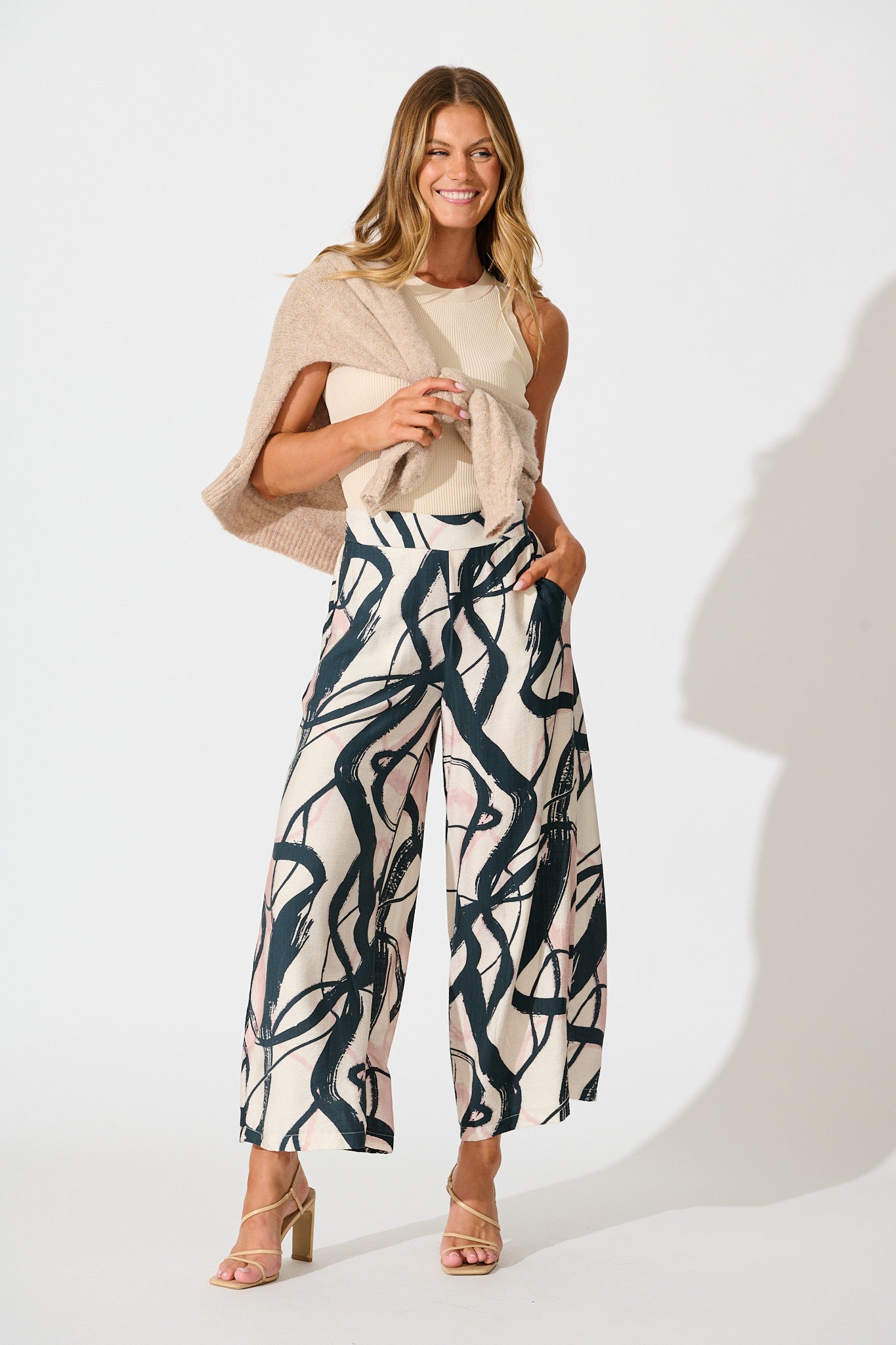 Ellery Pant in Cream Multi Print