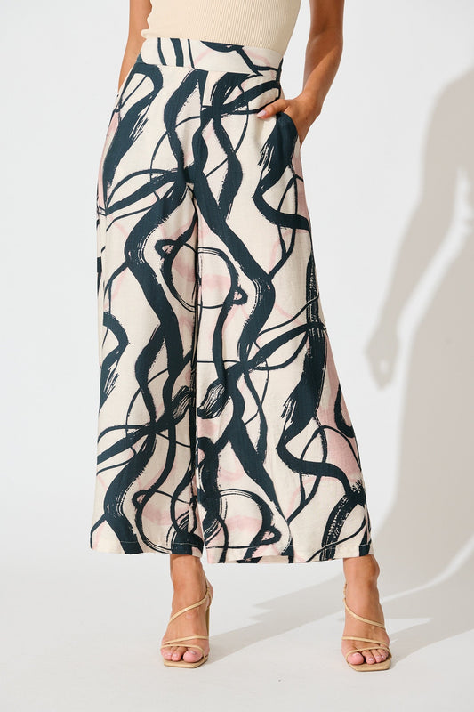 Ellery Pant in Cream Multi Print