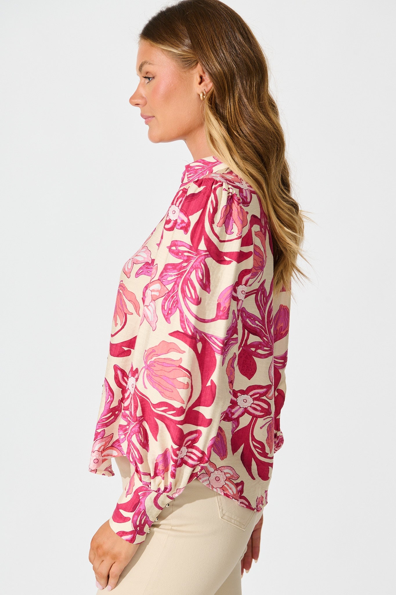 Florence Shirt in Pink Floral Print