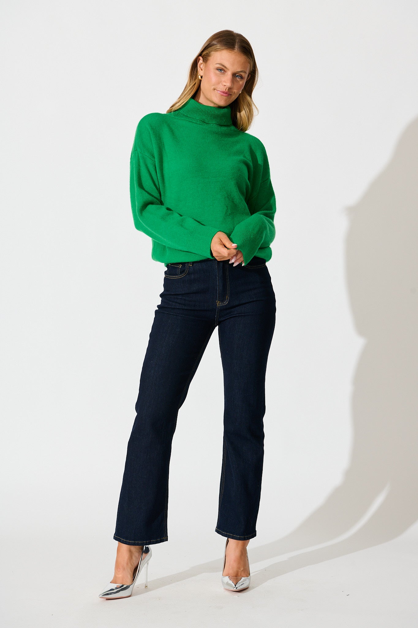 Rochelle Knit In Green Wool Blend