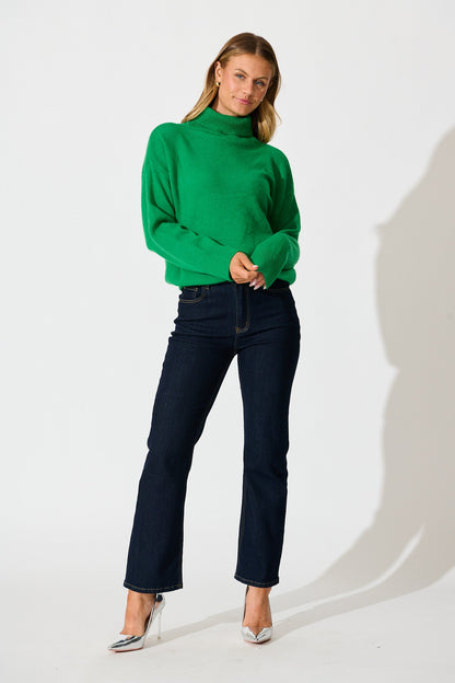 Rochelle Knit In Green Wool Blend