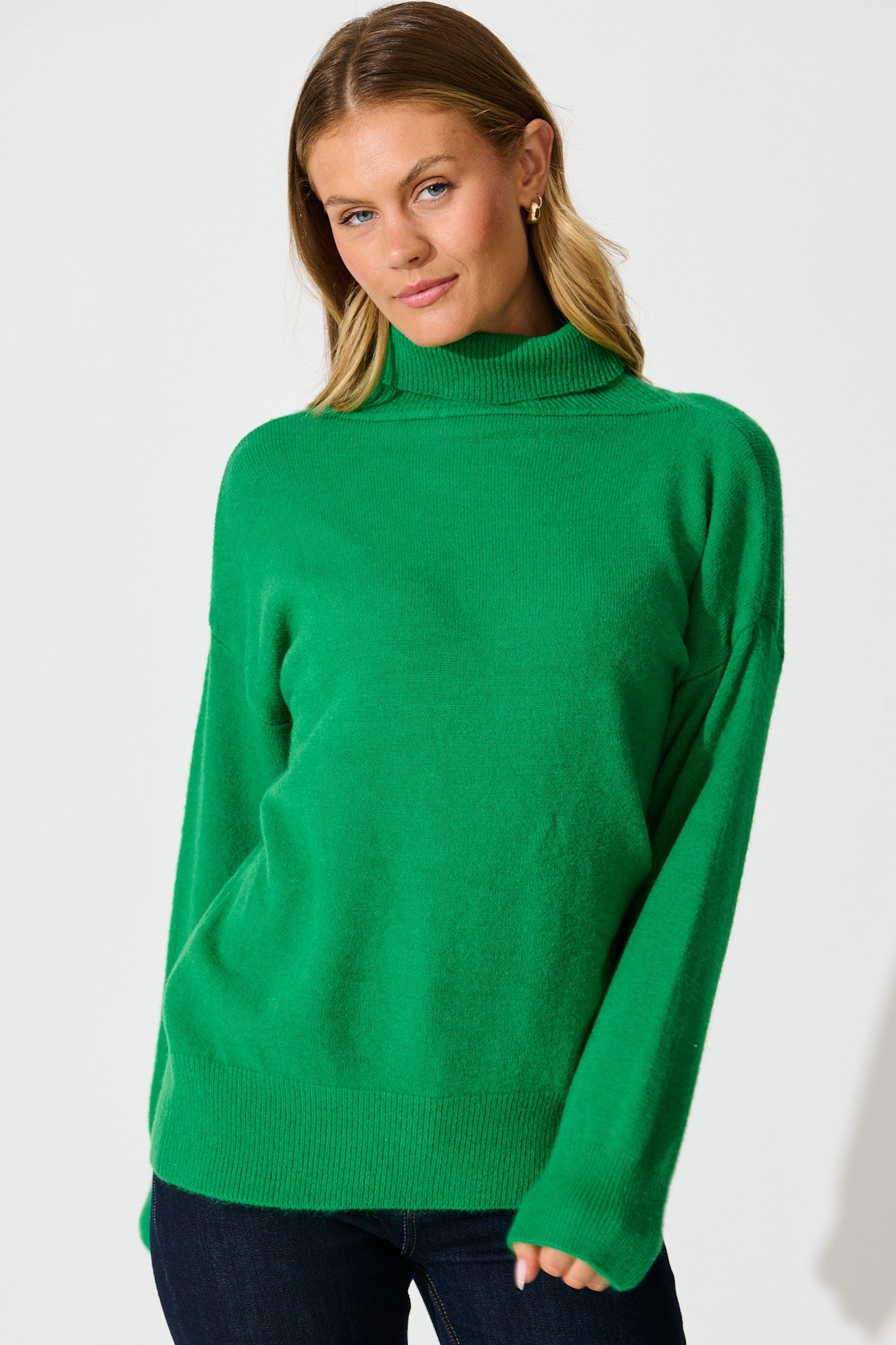 Rochelle Knit In Green Wool Blend