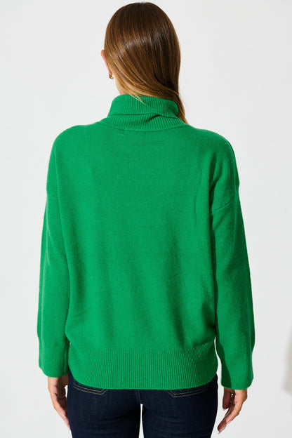 Rochelle Knit In Green Wool Blend