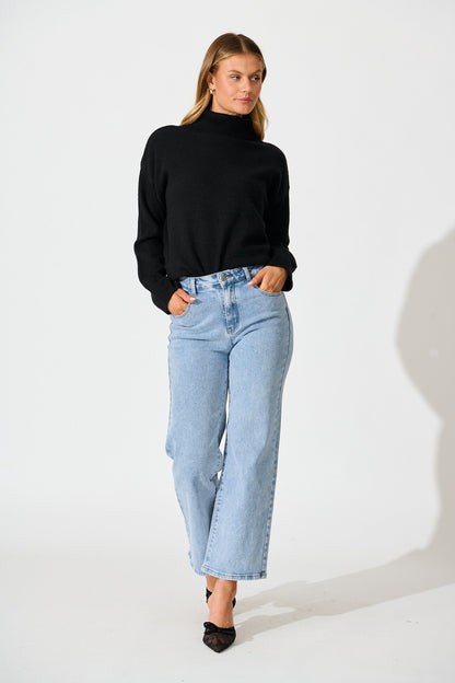 Rochelle Knit In Black Wool Blend