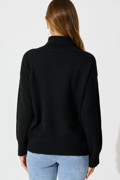 Rochelle Knit In Black Wool Blend