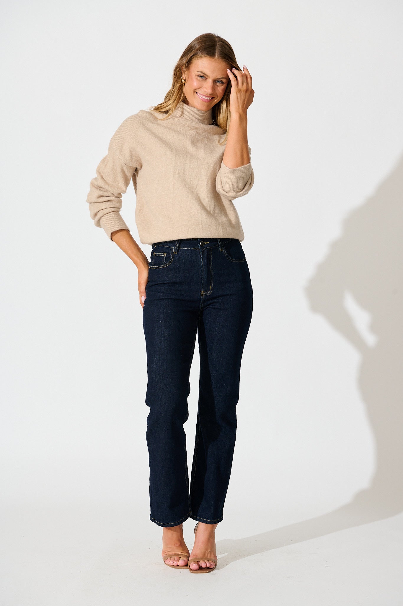 Rochelle Knit In Taupe Wool Blend