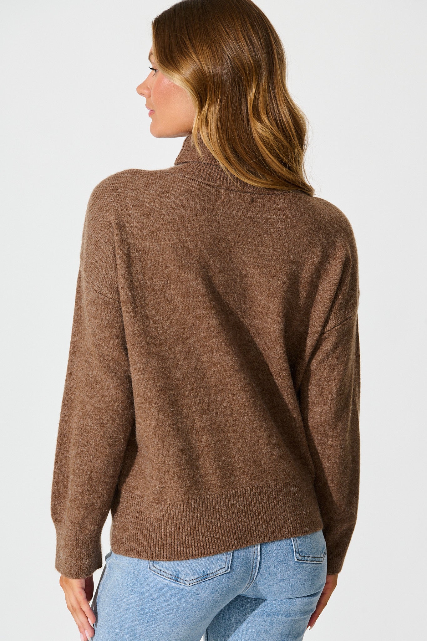 Rochelle Knit In Chocolate Marle Wool Blend