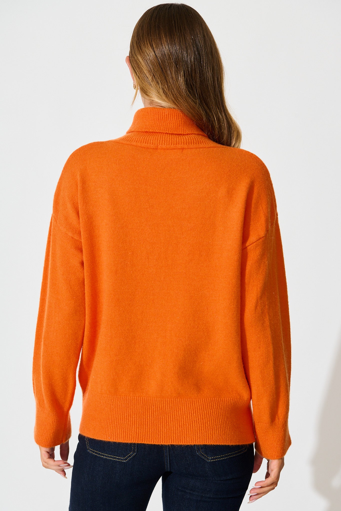 Rochelle Knit In Tangerine Wool Blend