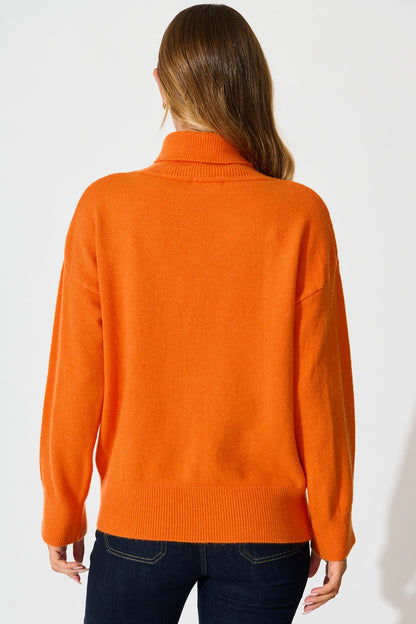 Rochelle Knit In Tangerine Wool Blend