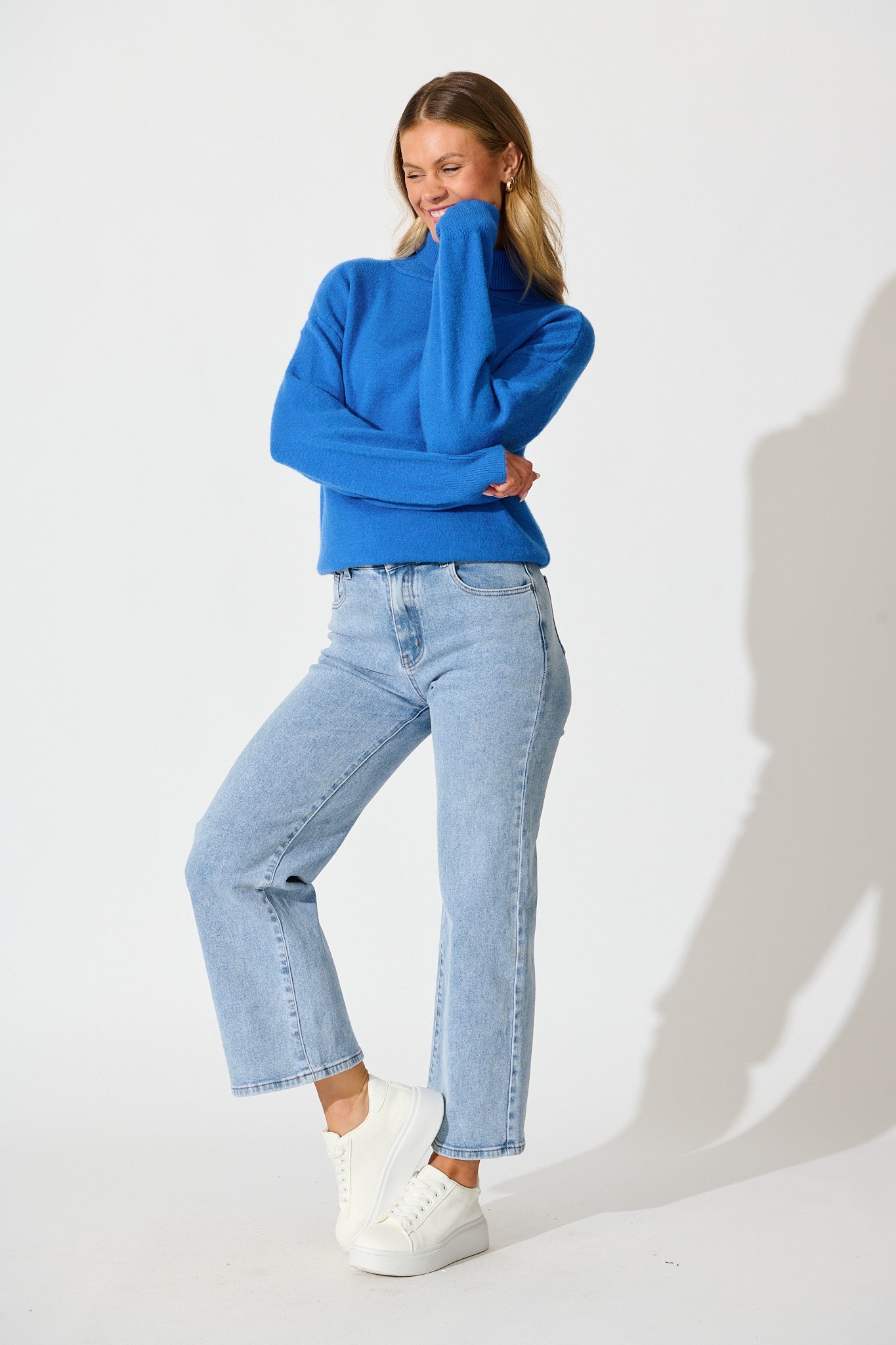 Rochelle Knit In Cobalt Wool Blend