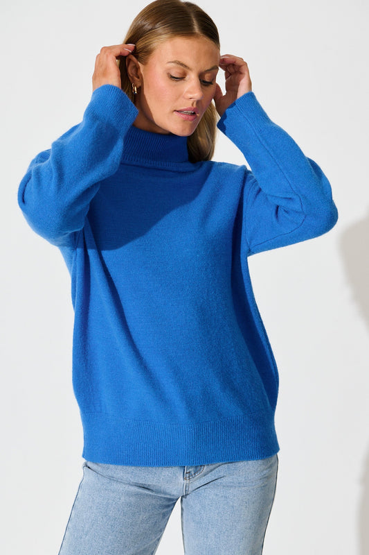 Rochelle Knit In Cobalt Wool Blend