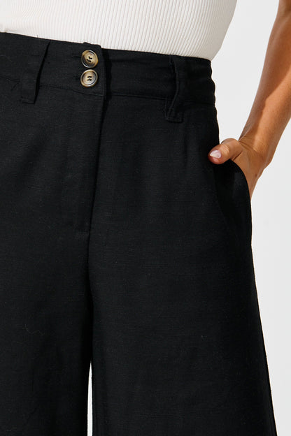 Legacy Pant in Black Linen Blend