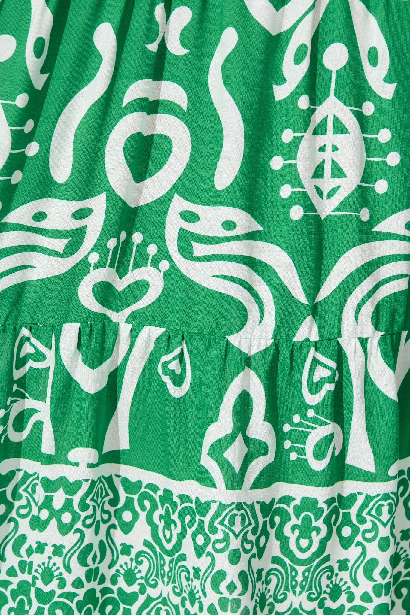 Barrymore Midi Smock Dress in Green Print