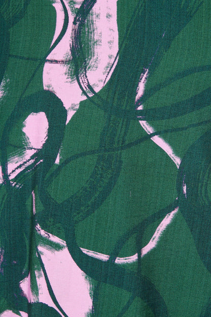 Impulse Midi Shirt Dress in Green Multi Print