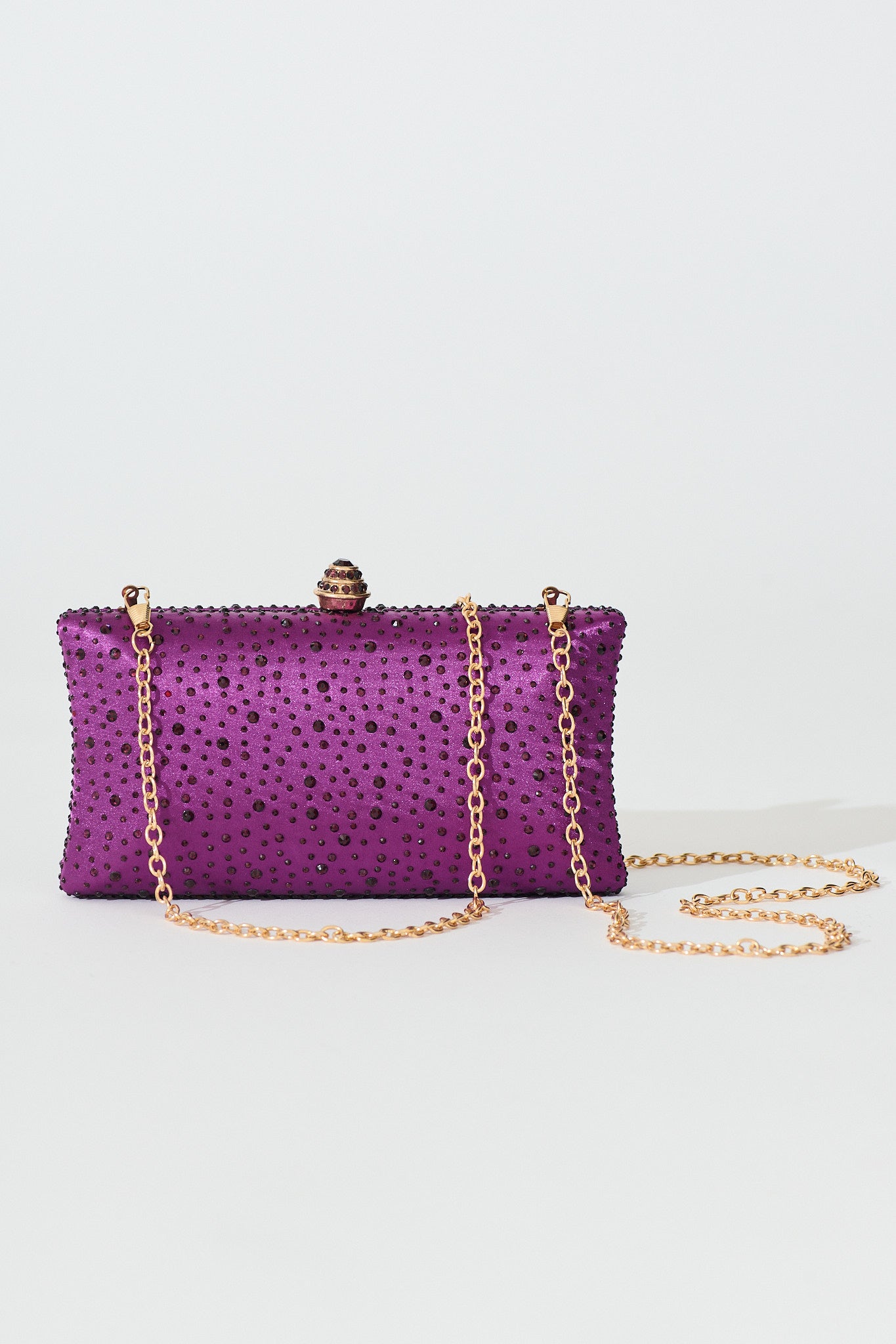 Sonia Clutch Bag in Purple Diamante