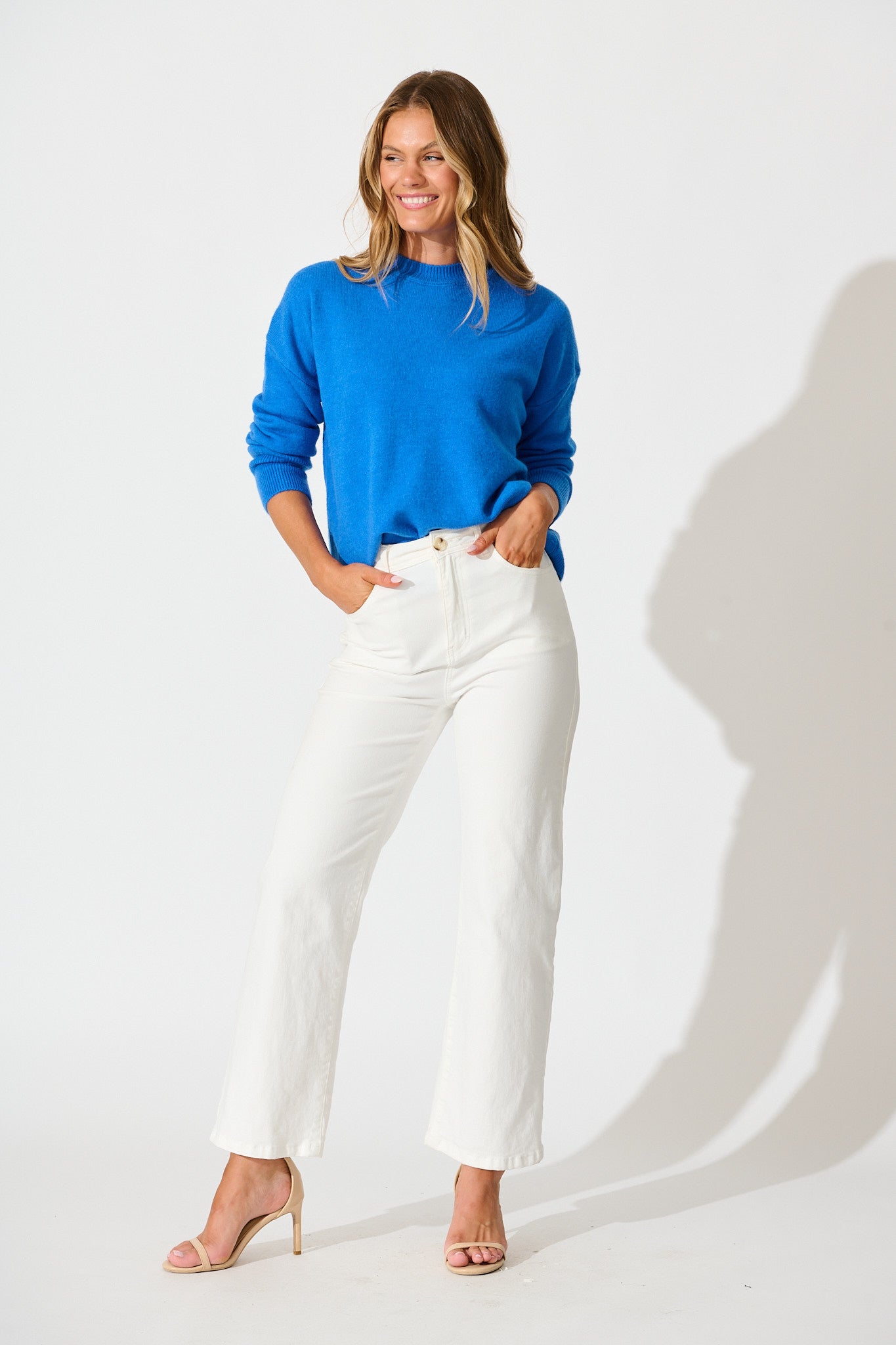 Nessa Knit In Cobalt Wool Blend