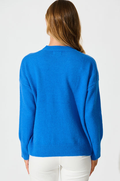 Nessa Knit In Cobalt Wool Blend