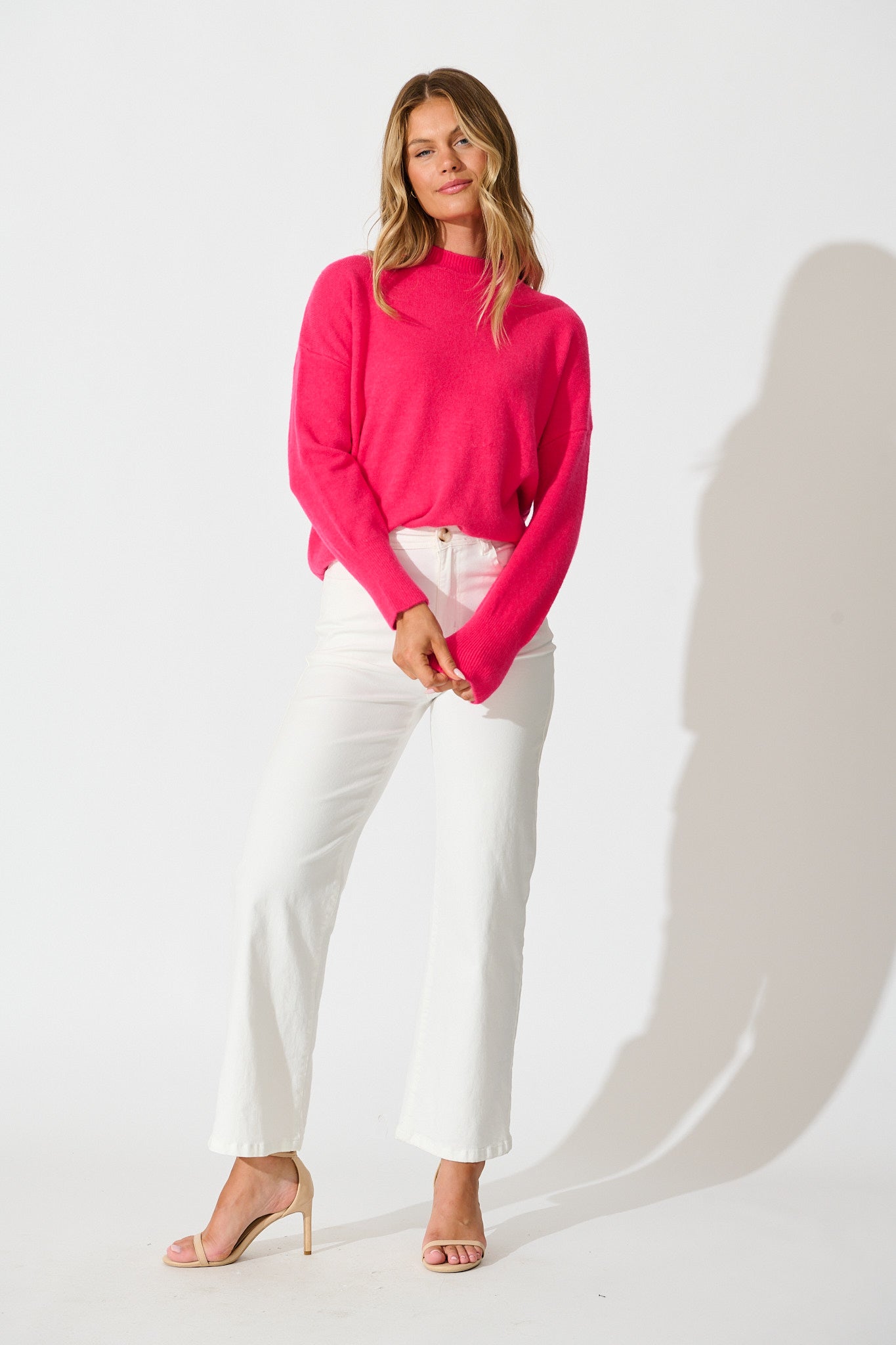 Nessa Knit In Magenta Wool Blend